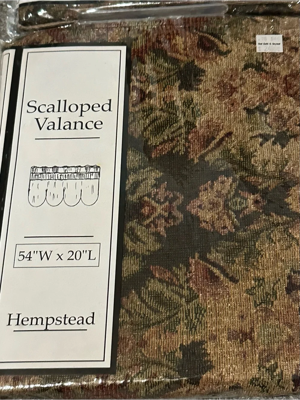 Lot of 4 Hempstead Scalloped Window Valances 54x20 Jacquard Tapestry Earthy NWOT